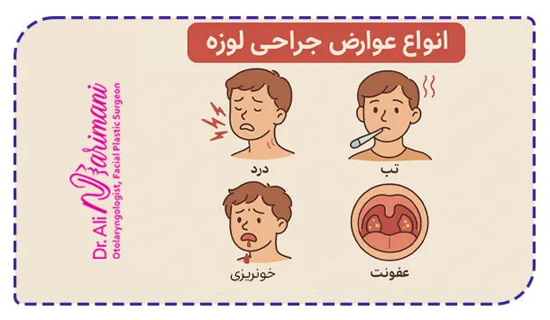 انواع عوارض جراحی لوزه